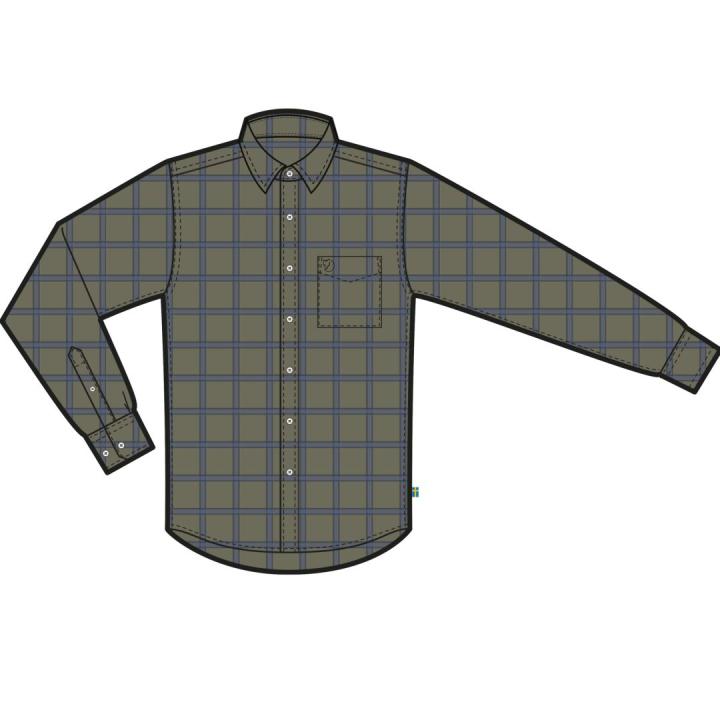 Övik Flannel Heren Overhemd Laurel Green-Indigo Blue M