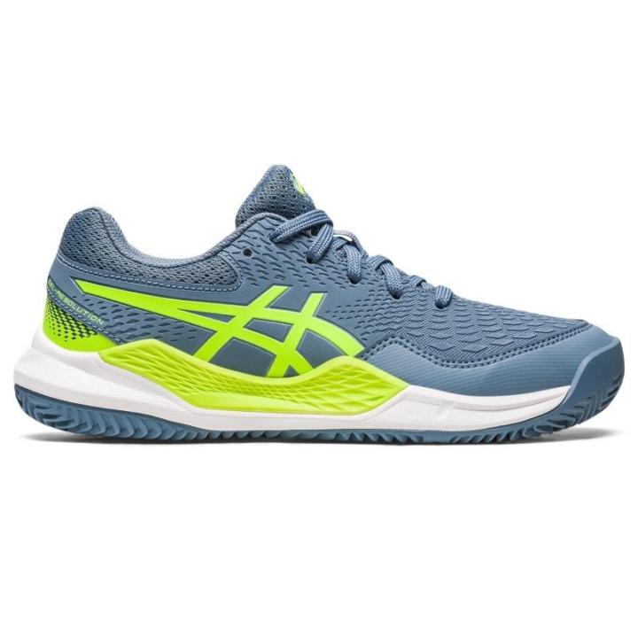 Gel-Resolution 9 Gs Clay Tennisschoen Kinderen Steel Blue/Hazard Green 3,5