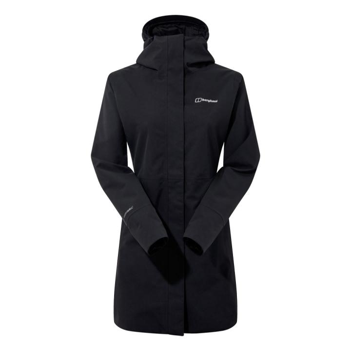 Omeara Long Dames Hardshell Jas Black/Black 10