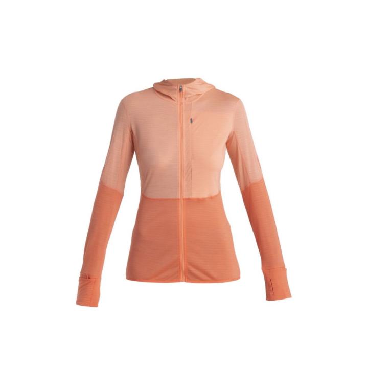 200 Realfleece Descender LS Zip Hoody Fleece Dames Glow/Tang XL