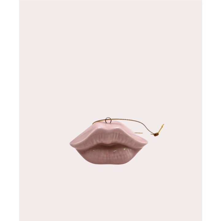 Housevitamin Kerstornament Lippen roze keramiek