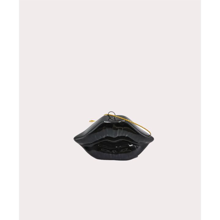 Housevitamin Kerstornament Lippen zwart keramiek