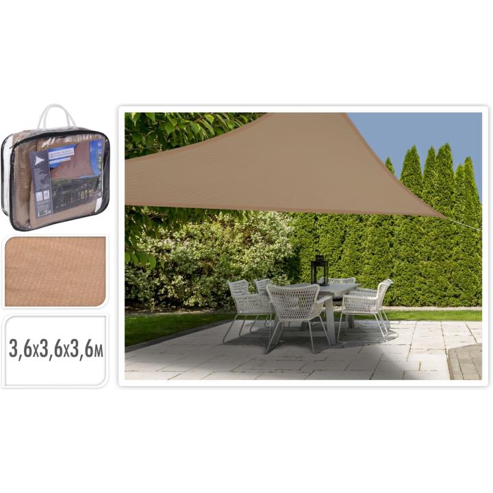 Schaduwdoek Driehoek Zand 3,6 X 3,6 X 3,6 Mtr Tarp