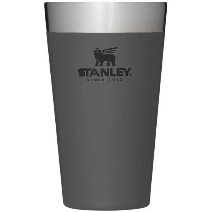 The Stacking Beer Pint .47L / 16Oz Isolatiefles Charcoal 470ML