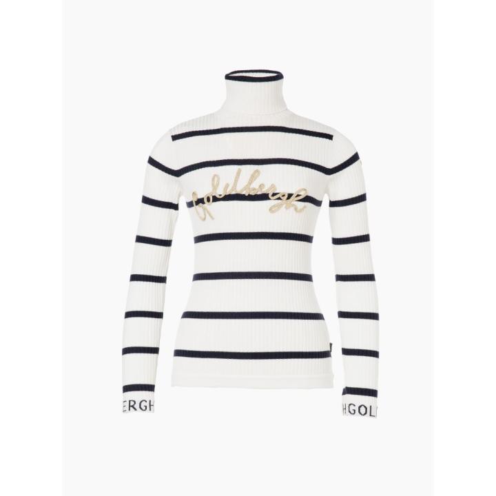 Mimi Long Sleeve Knit Pully Dames Breton Stripe Cream/Blue M