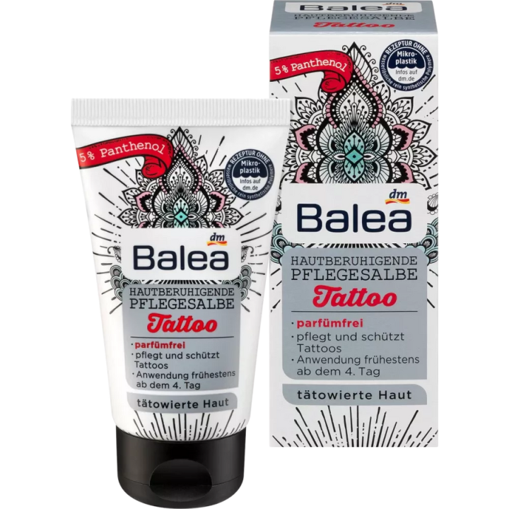 DM Balea Huidverzachtende zalf tattoo - 5% panthenol - Zonder parfum (50 ml)