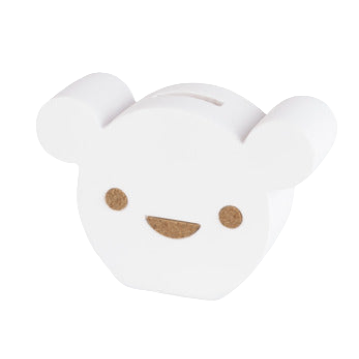 BamBam - Cork Bear Moneybank - wit - spaarpot