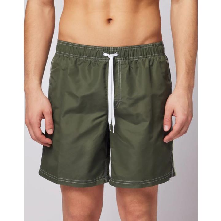 Iconic Taffeta Stretch Waist Mid-Length Zwembroek Heren DARK AR. GREEN 08 L