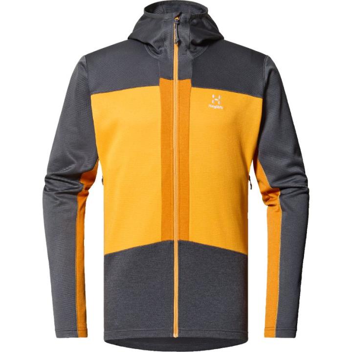 Roc Flash Mid Hood Fleece Heren Magnetite/Sunny Yellow M