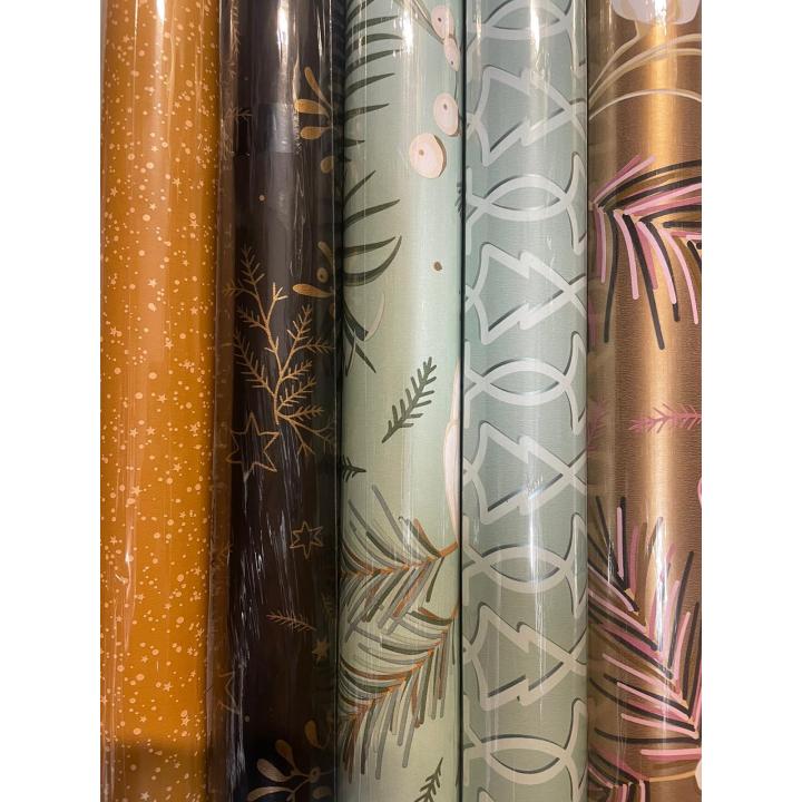 Collectiv Warehouse -dubbelzijdig-kerstpapier-inpakpapier 5 rollen vintage Christmas 300x50 cm