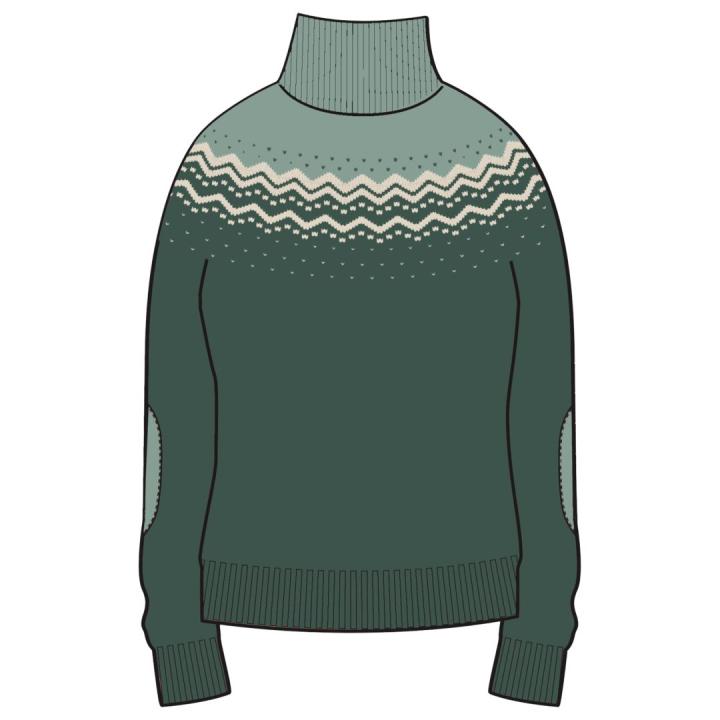 Övik Knit Dames Trui Deep Patina-Misty Green XL