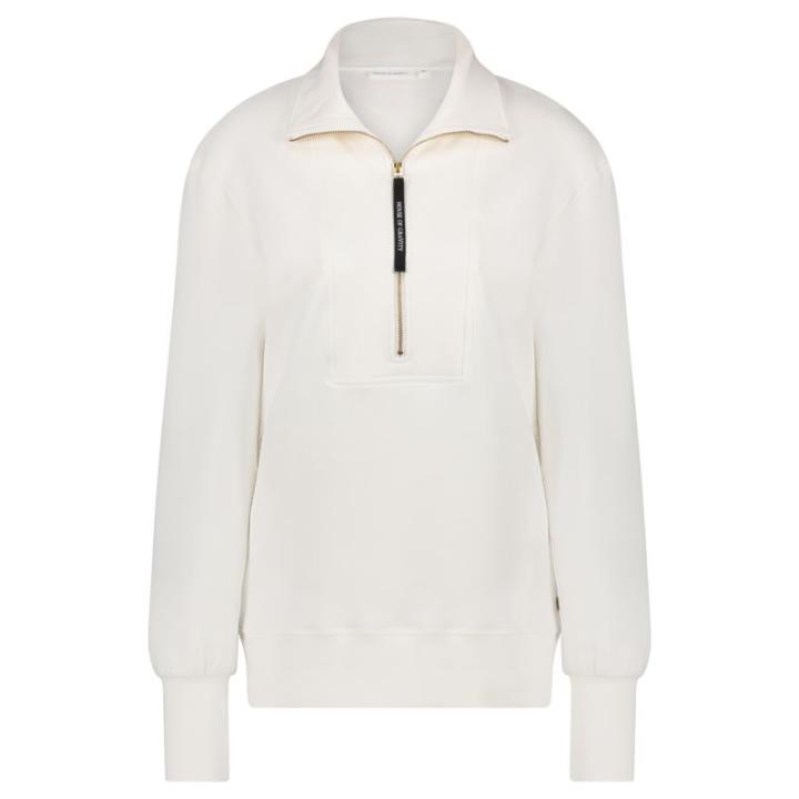 Turtleneck Zip Workout Sweater Dames Off White Marble L