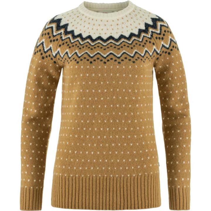 Övik Knit Sweater Dames Buckwheat Brown-Chalk White M