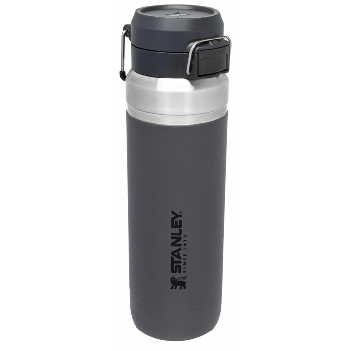 The Quick Flip Water Bottle Isolatiefles Charcoal 1,06L