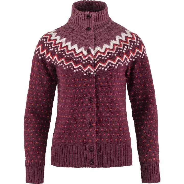 Övik Knit Cardigan Dames Vest Dark Garnet M