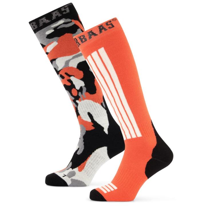 Camo 2-Pack Skisok Orange Multi 43-46