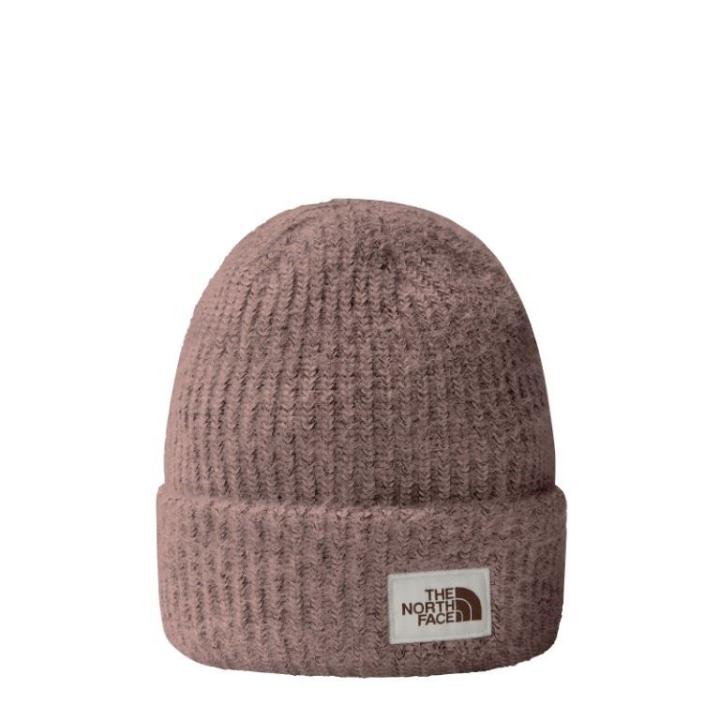 Salty Bae Lined Beanie Muts Dames Pink Moss One Size