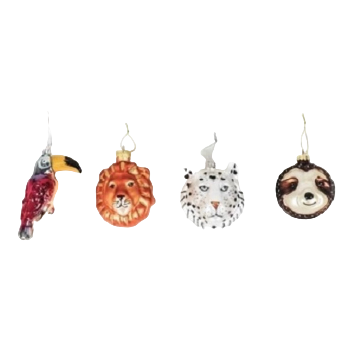 Housevitamin - Kerstballen - Jungle Fever - Dieren - Set van 4