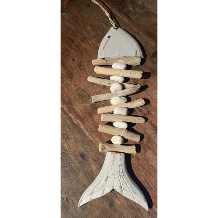 Ibiza Houten deco hanger visgraat grijs