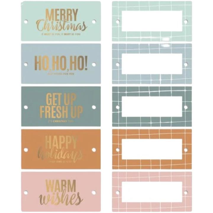 Collectiv Warehouse cadeau labels kerst goud folie quotes 15 stuks
