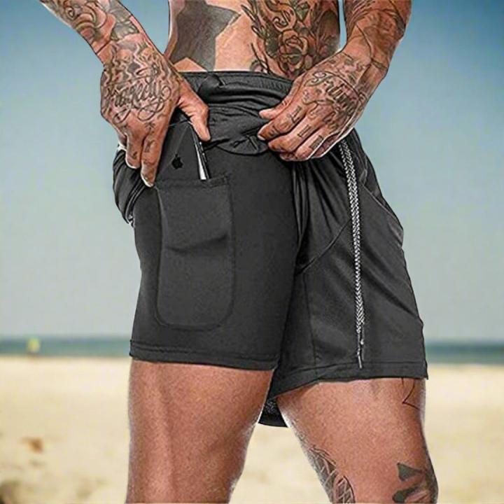 Ontdek het ultieme comfort en de functionaliteit van onze heren 2-in-1 shorts - M