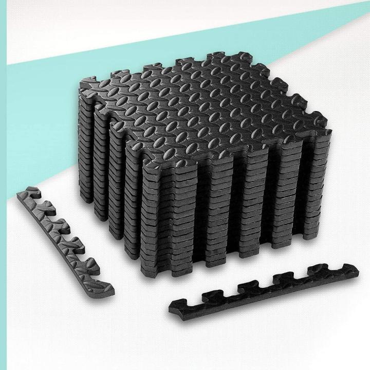 Vloerbeschermingsmat van puzzelschuim: optimale bescherming voor je vloer en apparatuur - 30x30cm / 18er Schwarz