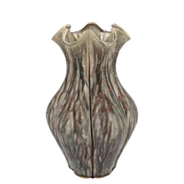 Vaas van aardewerken  groen - 36cm hoog