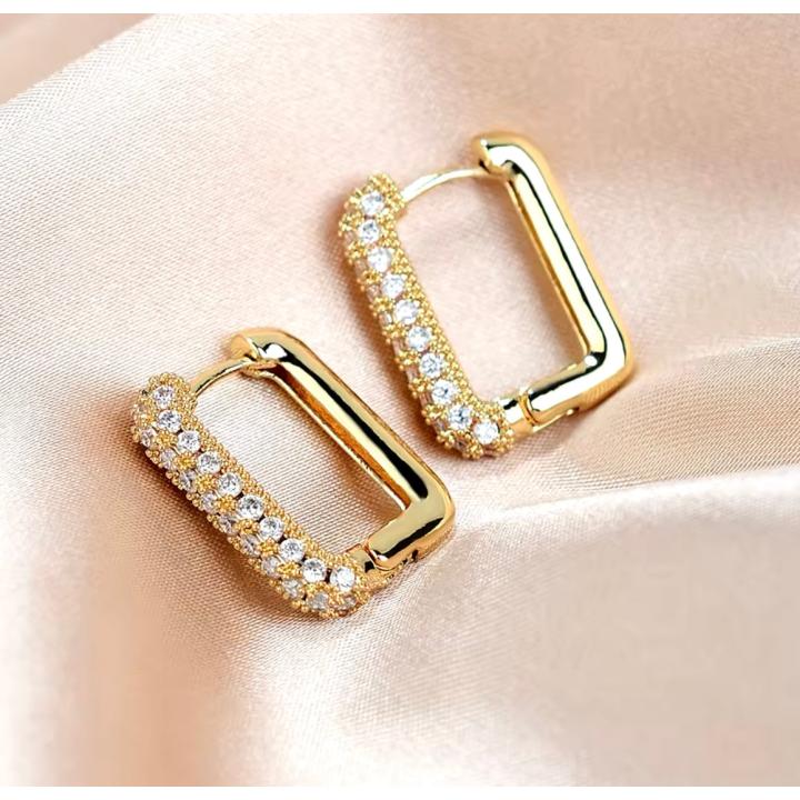 Classic Shimmer Square Earrings