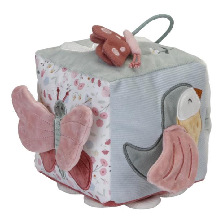 Pluche kubus roze | Little Dutch
