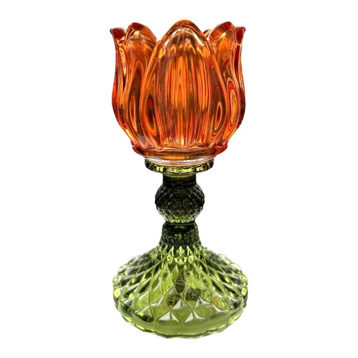 Kandelaar Flower T-light oranje