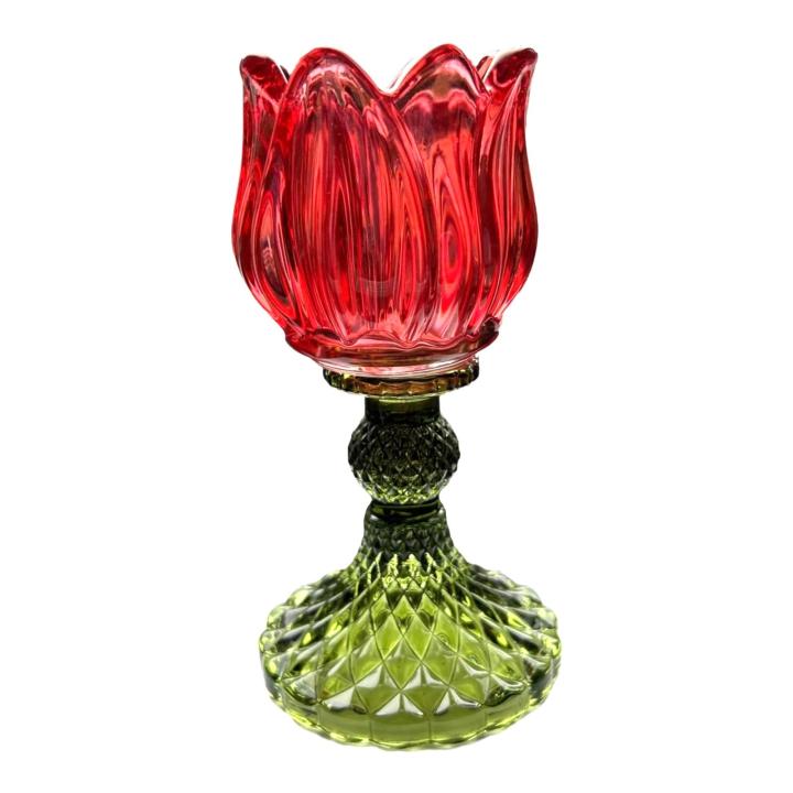 Kandelaar Flower T-light rood