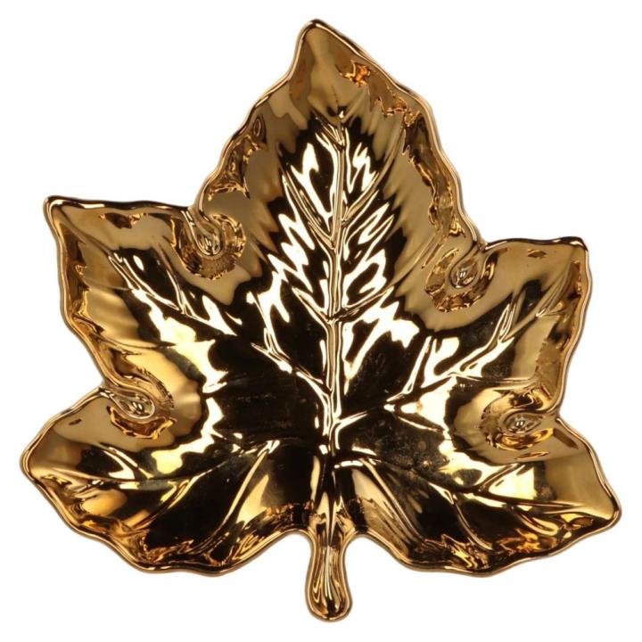Esdoornblad Schaal van Keramiek in goud
