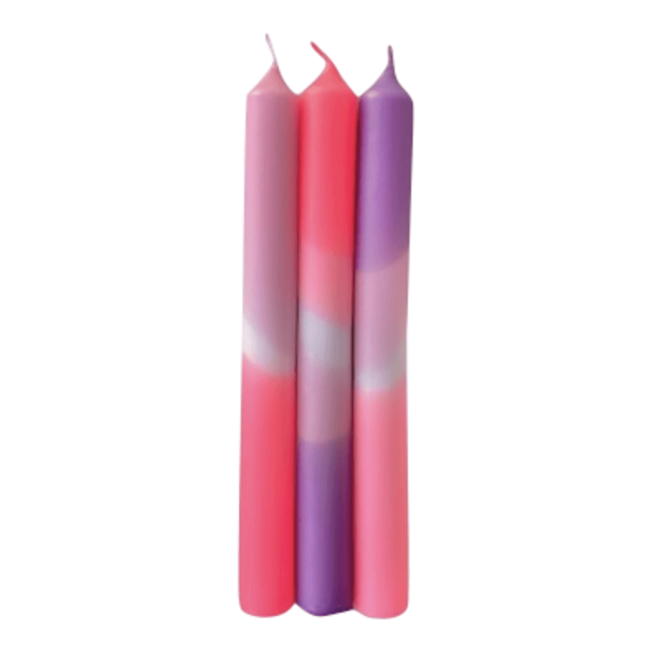 Dip Dye Neon Dirty Rio kaarsen per 3 verpakt