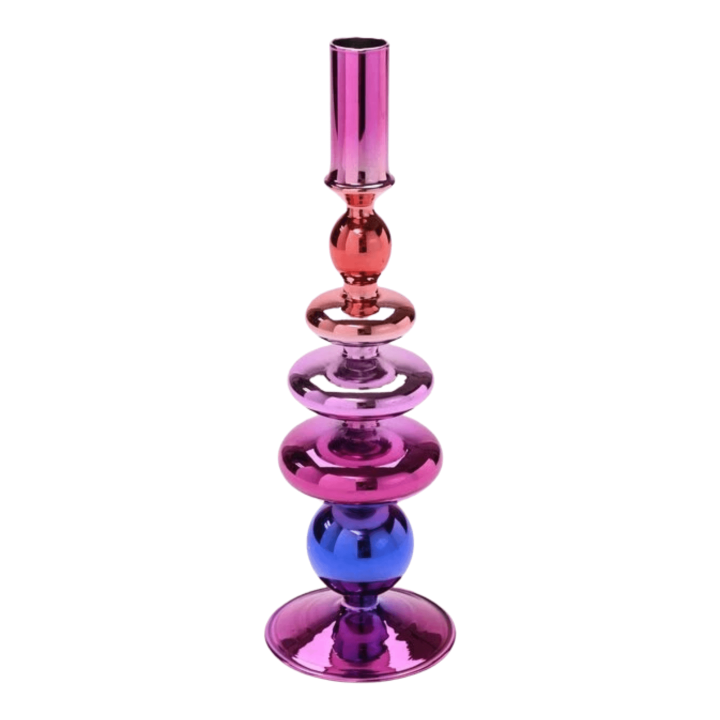 Spiegelkandelaar Roze,Paars & Rood