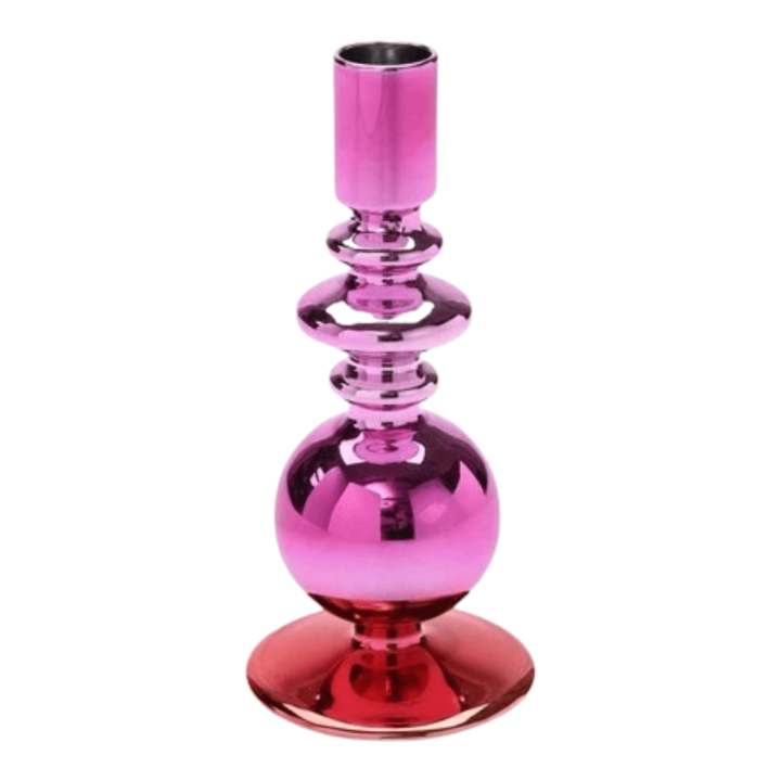 Spiegelkandelaar Roze & Rood