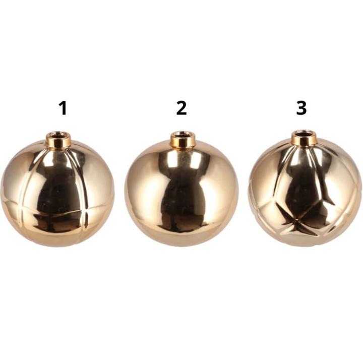 Gouden Kerstbal Vaasjes met Verschillende Prints - 2