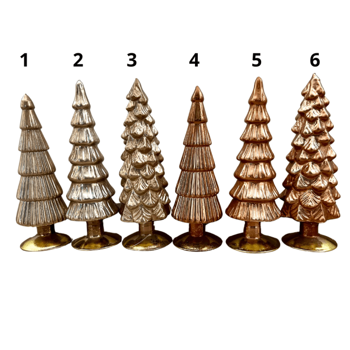 Kerstboompjes Twinkel Sand Glas in 25cm en 30cm - 1  Hoog 25cm spiegel