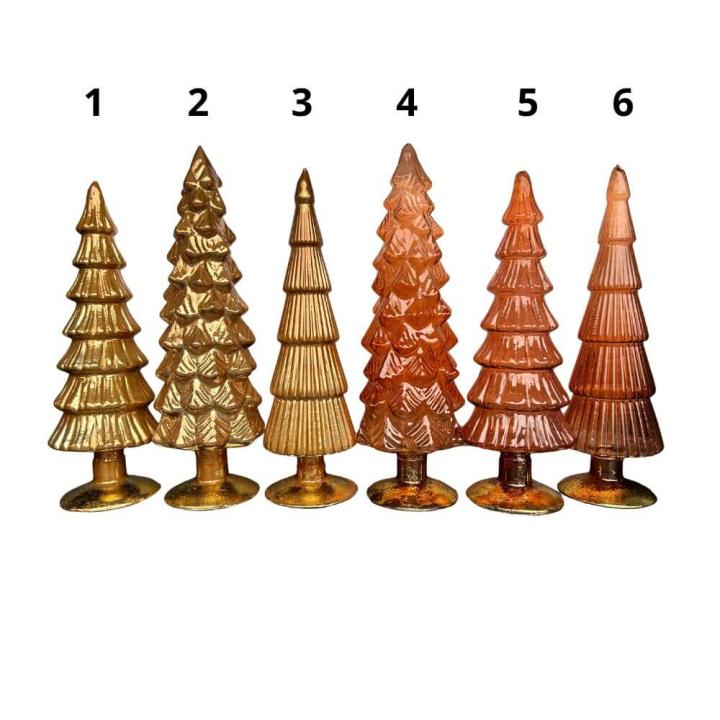 Kerstboompjes Twinkel Sand Glas in 25cm en 30cm - 1  Hoog 25cm spiegel