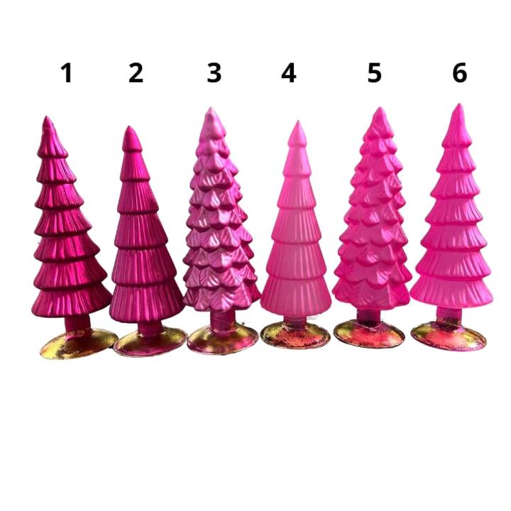 Kerstboompjes – Mat Metallic Glas - 4 Hoog 25cm