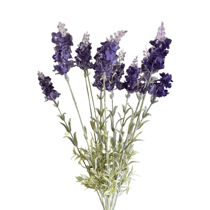 Kunstlavendel Boeket – 12 Bloemen, 40cm Lang - donker paars