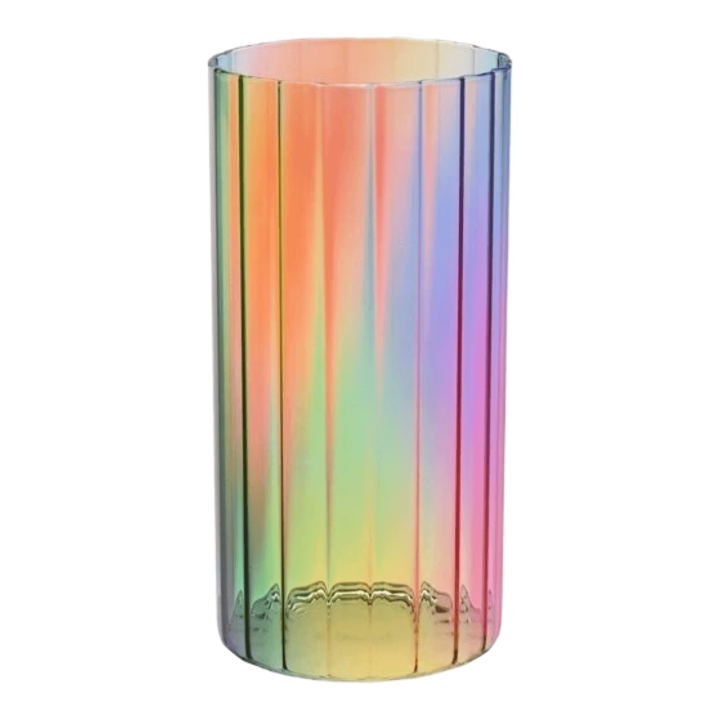Glazen Cilinder Vaas veelkleurige – 20 cm Hoog