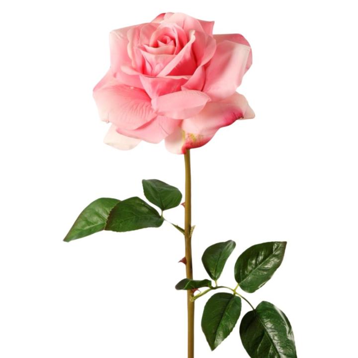 Roze Zijden Roos - real Touch
