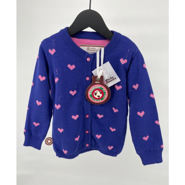 Vest Paars Roze Hartjes Maat 86 / 92