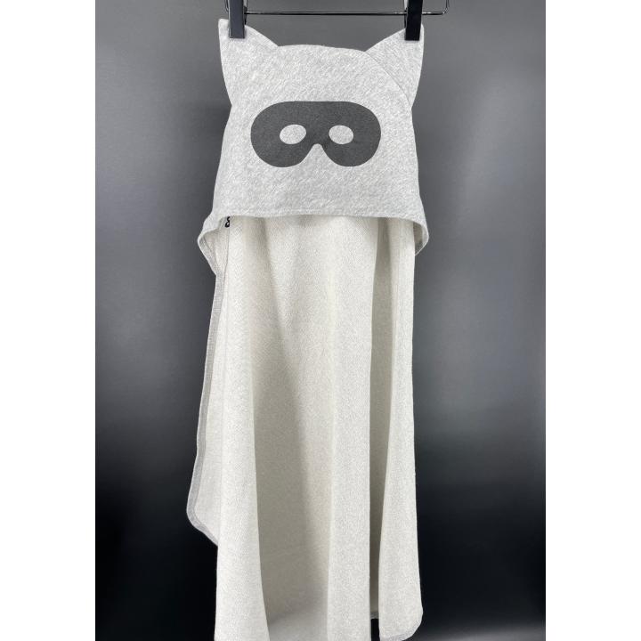 Bad Cape of Verkleed Cape Grijs met Oortjes
