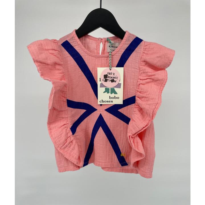 Top Mouwloos Roze Roesjes - 104 / 110 - Nieuw