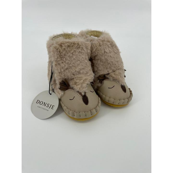 Kapi Exclusive Owl Boots Beige Leer Faux Fur Maat 20