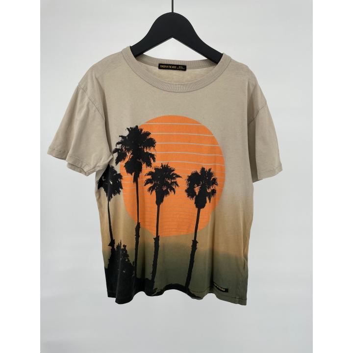 T-shirt Beige Dip Dye Palmbomen Print Maat 152 / 158