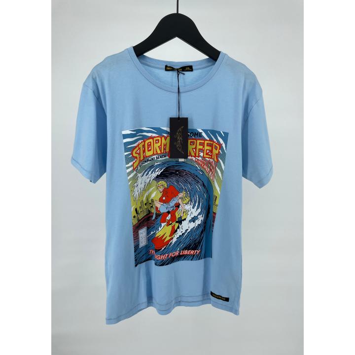 T-shirt Blauw Superheld Storm Surfer Maat 164 / 170