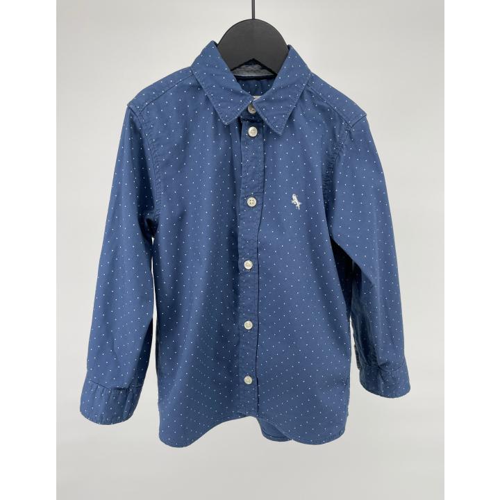 Overhemd Blauw Witte Stippen Maat 104
