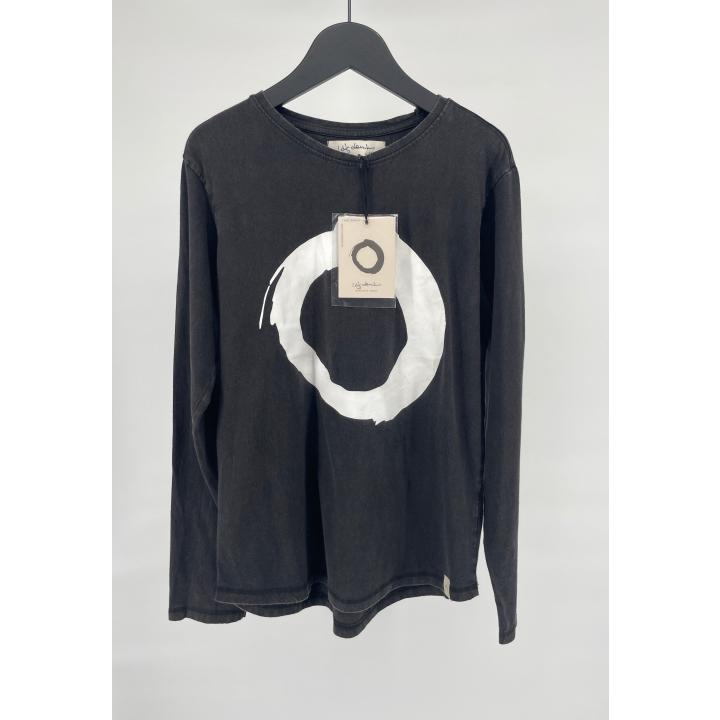 Longsleeve Zwart met Witte Print Maat 146 / 152